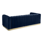 Marlon 86.5" Velvet Upholstered Sofa in Navy