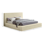 Dexter Corduroy Fabric Upholstered King Bed in Cream