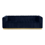 Marlon 86.5" Velvet Upholstered Sofa in Navy