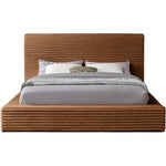 Dexter Corduroy Fabric Upholstered King Bed in Saddle