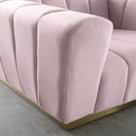 Marlon 86.5" Velvet Upholstered Sofa in Pink