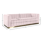 Marlon 86.5" Velvet Upholstered Sofa in Pink