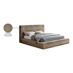 Dexter Corduroy Fabric Upholstered King Bed in Taupe