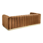 Marlon 86.5" Velvet Upholstered Sofa in Saddle