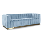 Marlon 86.5" Velvet Upholstered Sofa in Sky Blue