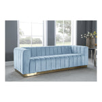 Marlon 86.5" Velvet Upholstered Sofa in Sky Blue