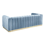 Marlon 86.5" Velvet Upholstered Sofa in Sky Blue