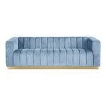Marlon 86.5" Velvet Upholstered Sofa in Sky Blue