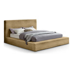 Dexter Corduroy Fabric Upholstered Queen Bed in Camel