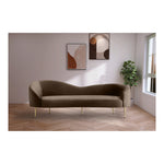 Ritz 85.5" Velvet Upholstered Sofa in Brown