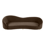 Ritz 85.5" Velvet Upholstered Sofa in Brown