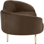 Ritz 85.5" Velvet Upholstered Sofa in Brown