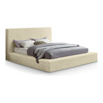 Dexter Corduroy Fabric Upholstered Queen Bed in Cream
