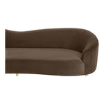 Ritz 85.5" Velvet Upholstered Sofa in Brown