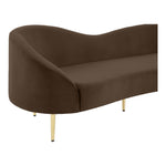 Ritz 85.5" Velvet Upholstered Sofa in Brown
