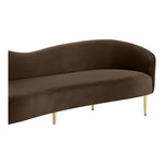 Ritz 85.5" Velvet Upholstered Sofa in Brown