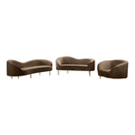 Ritz 85.5" Velvet Upholstered Sofa in Brown
