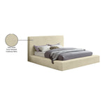 Dexter Corduroy Fabric Upholstered Queen Bed in Cream