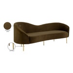 Ritz 85.5" Velvet Upholstered Sofa in Brown