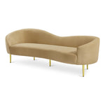 Ritz 85.5" Velvet Upholstered Sofa in Camel