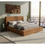 Dexter Corduroy Fabric Upholstered Queen Bed in Saddle