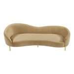 Ritz 85.5" Velvet Upholstered Sofa in Camel