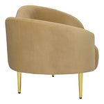 Ritz 85.5" Velvet Upholstered Sofa in Camel