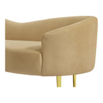 Ritz 85.5" Velvet Upholstered Sofa in Camel