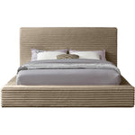 Dexter Corduroy Fabric Upholstered Queen Bed in Taupe