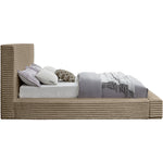 Dexter Corduroy Fabric Upholstered Queen Bed in Taupe