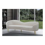 Ritz 85.5" Velvet Upholstered Sofa in Cream