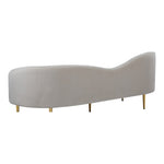 Ritz 85.5" Velvet Upholstered Sofa in Cream