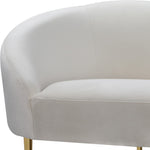 Ritz 85.5" Velvet Upholstered Sofa in Cream