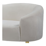 Ritz 85.5" Velvet Upholstered Sofa in Cream
