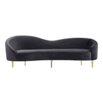 Ritz 85.5" Velvet Upholstered Sofa in Grey