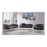 Ritz 85.5" Velvet Upholstered Sofa in Grey