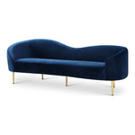 Ritz 85.5" Velvet Upholstered Sofa in Navy