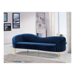 Ritz 85.5" Velvet Upholstered Sofa in Navy