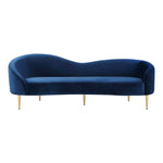 Ritz 85.5" Velvet Upholstered Sofa in Navy