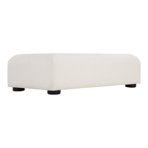 Diana Linen Textured Fabric And Wood Coffee Table in Cream