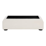 Diana Linen Textured Fabric And Wood Coffee Table in Cream