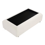 Diana Linen Textured Fabric And Wood Coffee Table in Cream