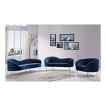 Ritz 85.5" Velvet Upholstered Sofa in Navy