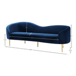 Ritz 85.5" Velvet Upholstered Sofa in Navy