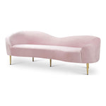 Ritz 85.5" Velvet Upholstered Sofa in Pink