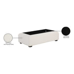Diana Linen Textured Fabric And Wood Coffee Table in Cream