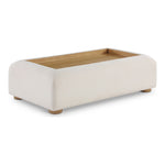 Diana Linen Textured Fabric And Wood Coffee Table in Cream