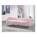 Ritz 85.5" Velvet Upholstered Sofa in Pink