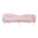 Ritz 85.5" Velvet Upholstered Sofa in Pink