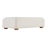 Diana Linen Textured Fabric And Wood Coffee Table in Cream